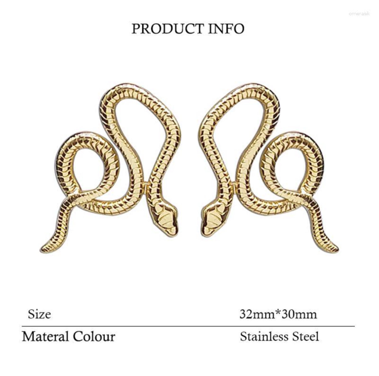 Big snake stud earrings