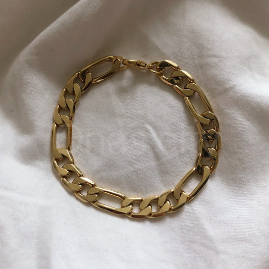 Wide Figaro bracelet