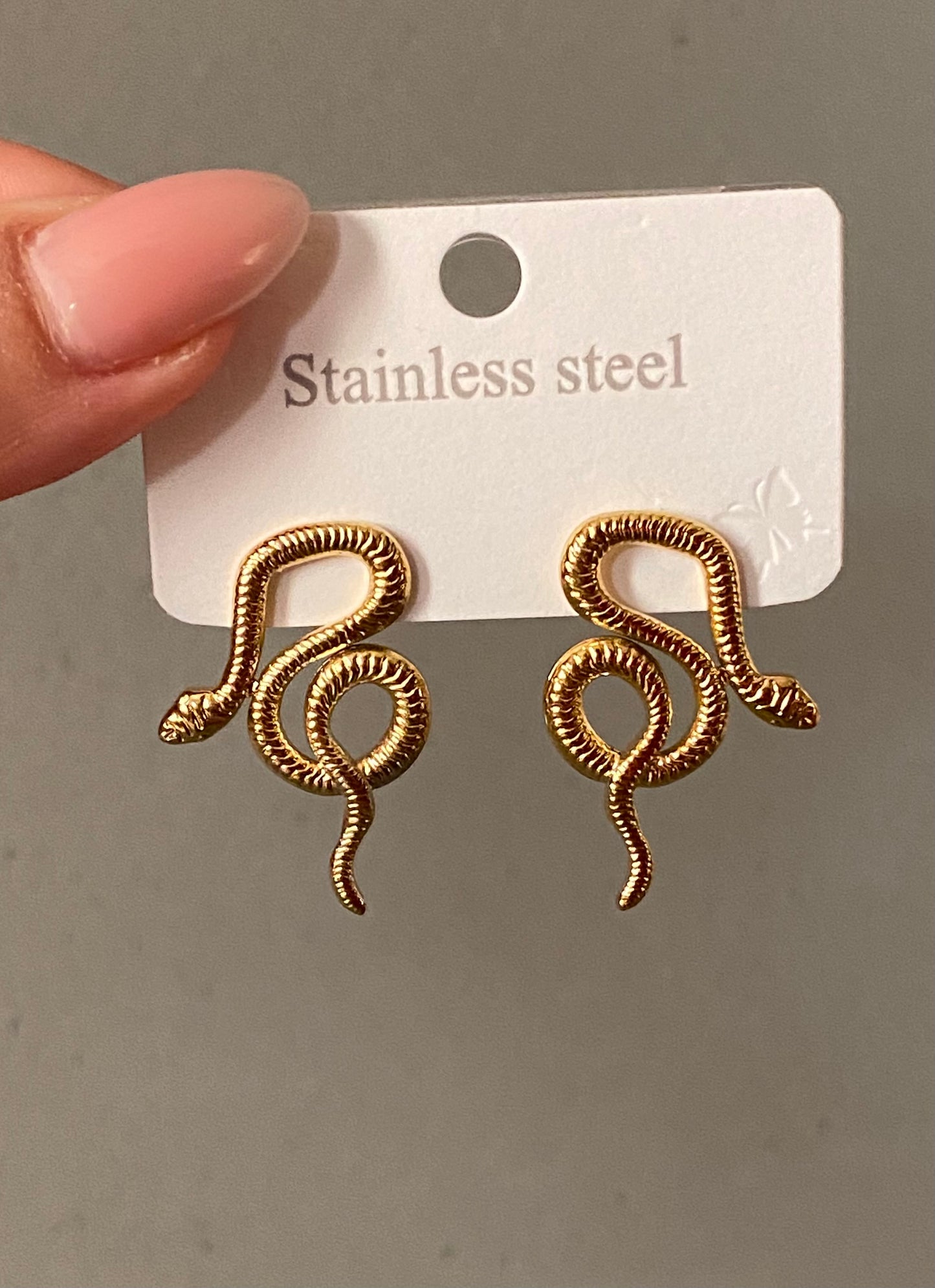 Big snake stud earrings