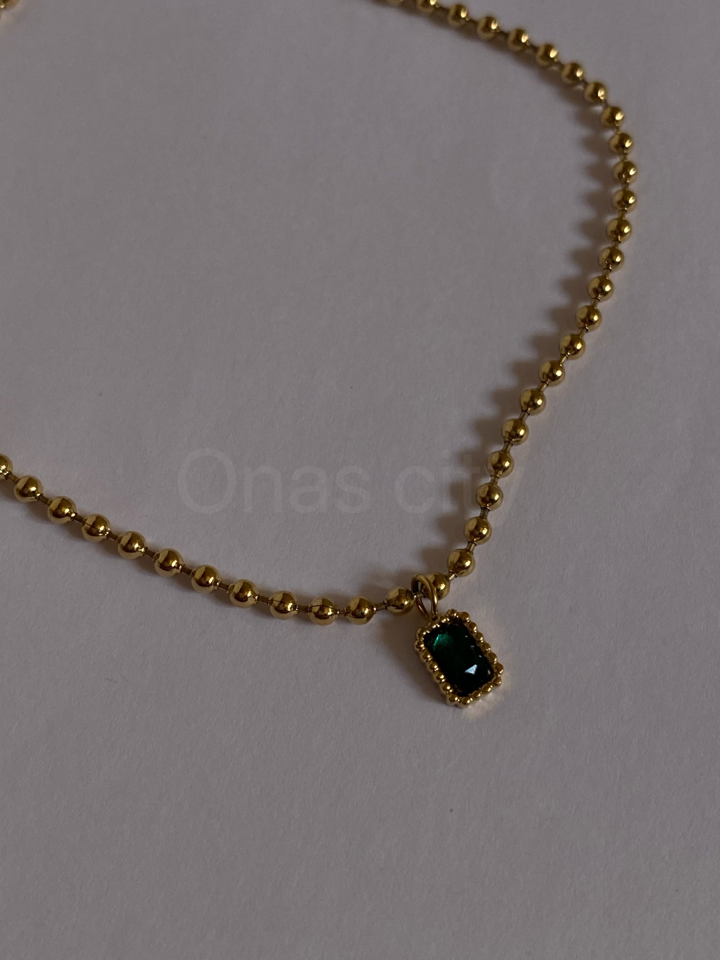 Square zircon necklace