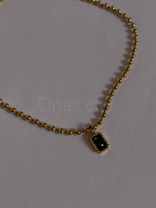 Square zircon necklace