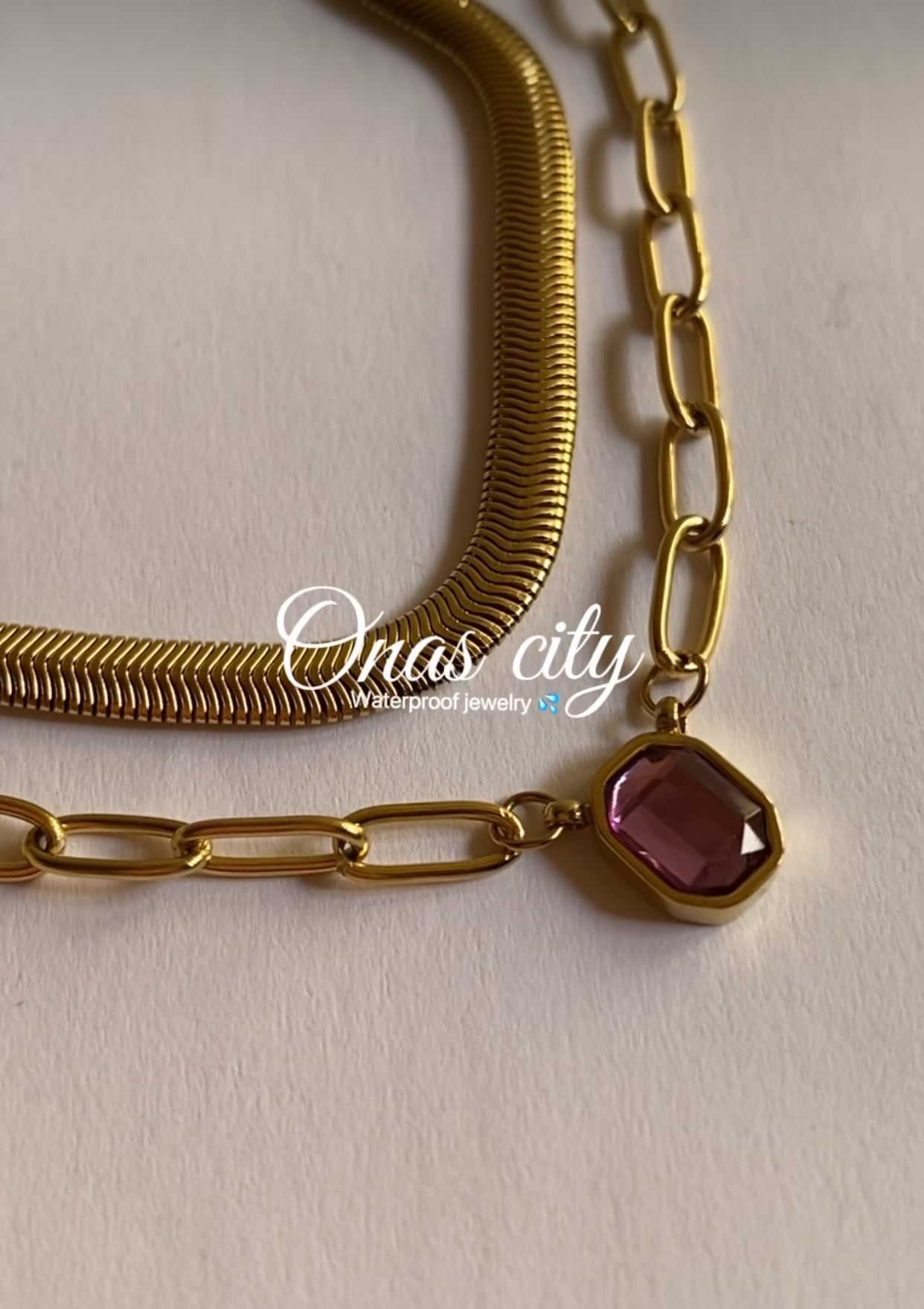 Purple stone chain