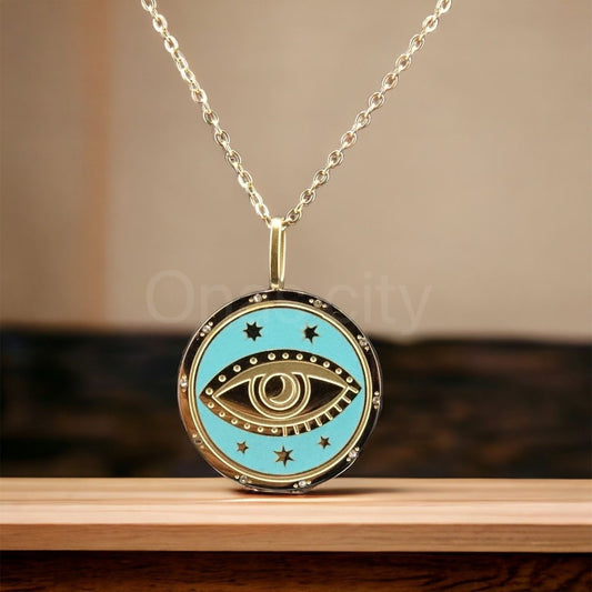 Blue evil eye necklace