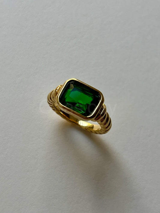 Jade crystal ring