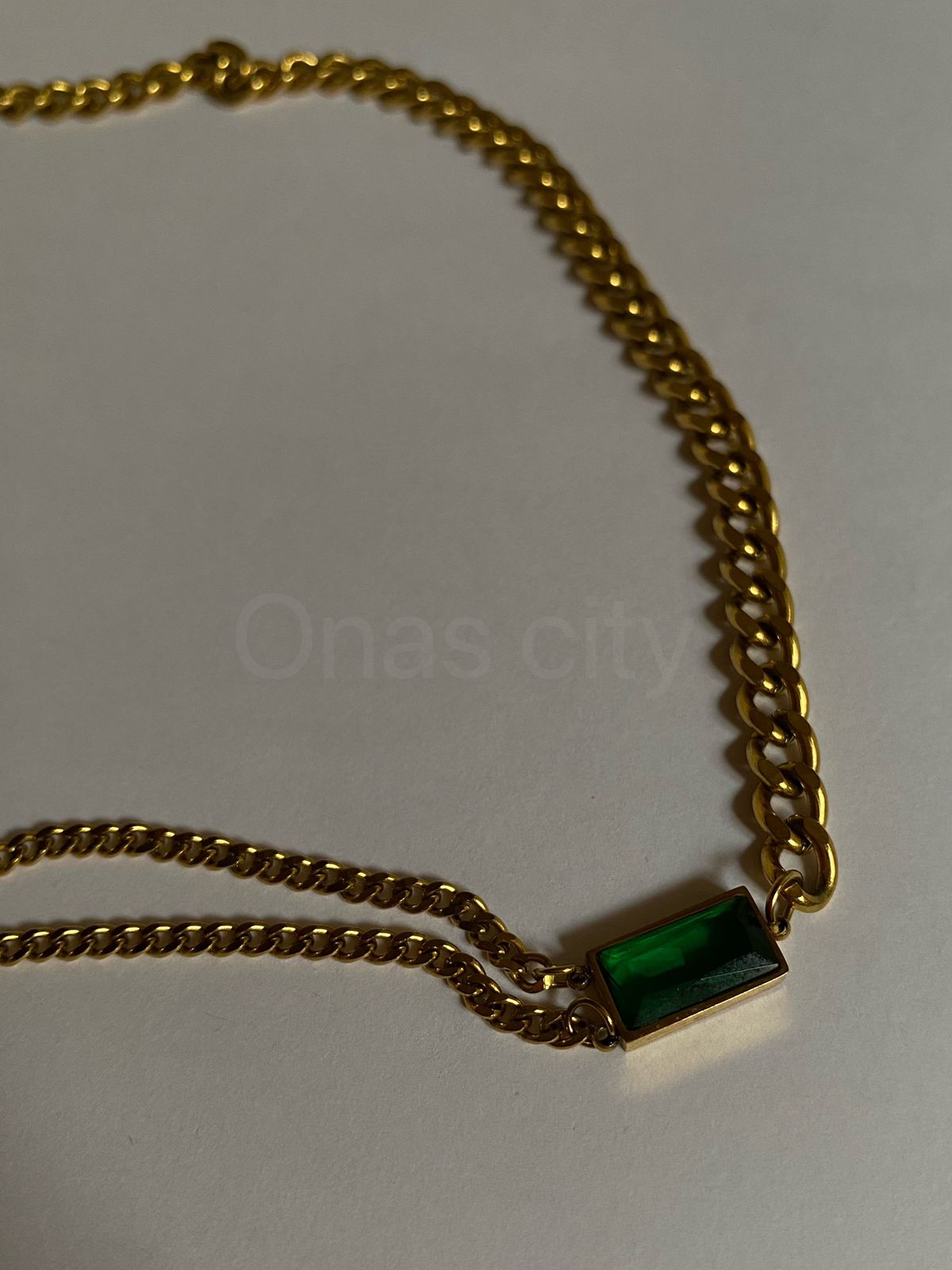 Emerald crystal necklace