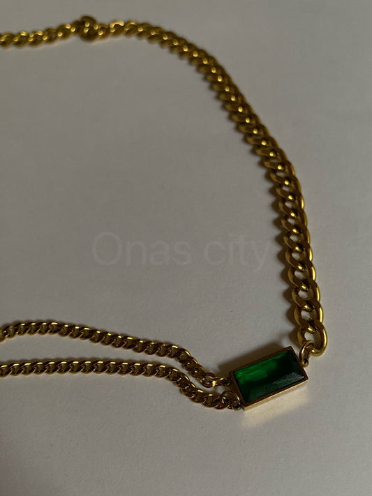 Emerald crystal necklace