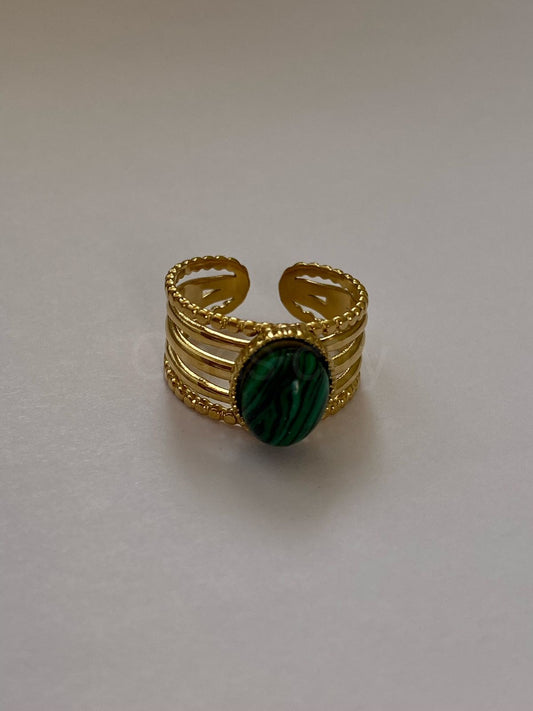 Green tiger eye ring