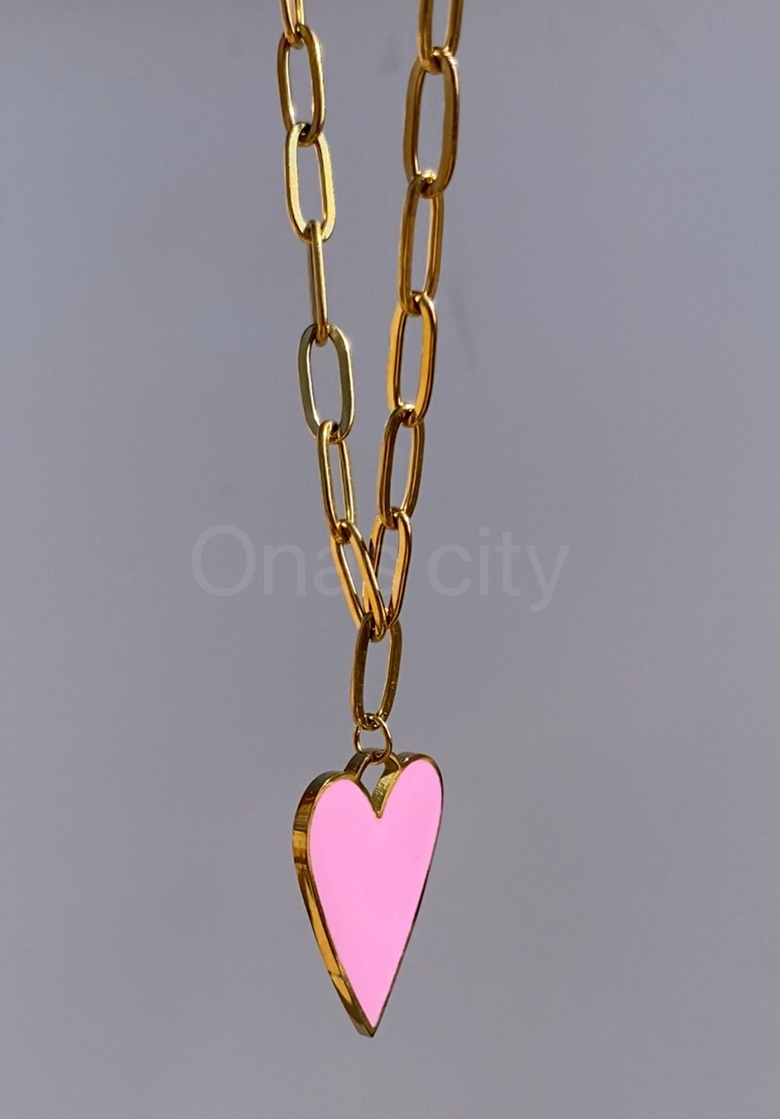 pink heart necklace